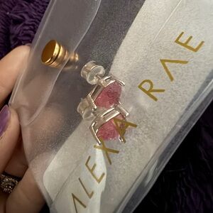 NEW BAR by Alexa Rae Thoughts of You Pink Heart Earrings- silver